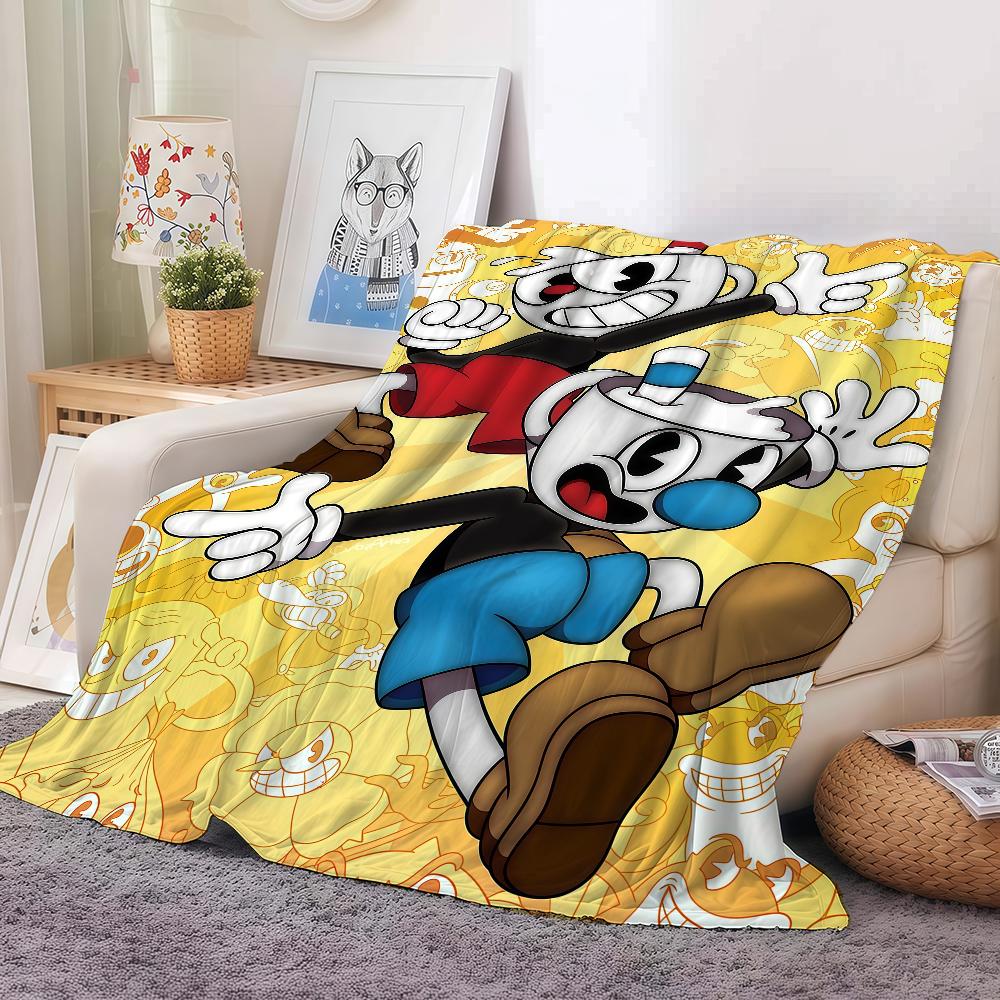 Funny Game C-Cuphead Blanket Warm And Soft Suitable For Bedroom Living Room Sofa Bed Office Travel Camping