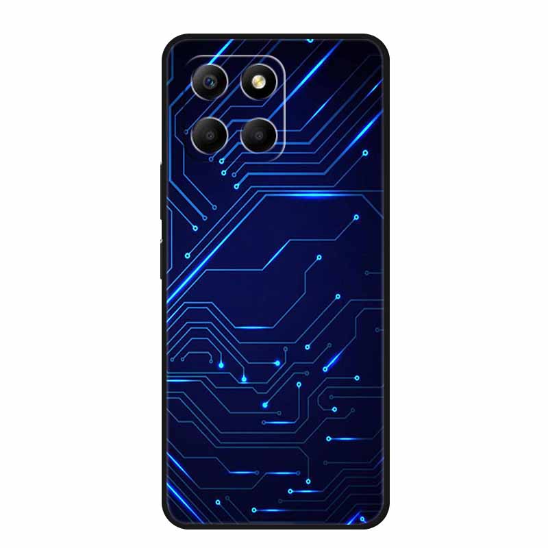 Etui For Honor X6a Zwierzęta TPU Silikon Miękki Tylny Pokrowiec na Telefon dla Huawei Honor X6a HonorX6A 2023 Ochronny Wilk Czarny Fajny Capa