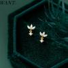 WANTME 925 Silver Romantic Clover Piercing Ear Bone Fashion Korean Screw Bead Stud Earrings for Women Wedding Jewelry