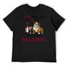 Eine Frau kann nicht nur von Wein leben, sie braucht auch einen Bulldoggen T-Shirt Anime Kleidung Anime Herren Baumwoll-T-Shirt