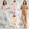 New 2026 Women's Comfortable Pajama Set Sleepwear Lady Homewear Ensemble Pyjama Femme with Trousers Pants Home Suit Nightwear