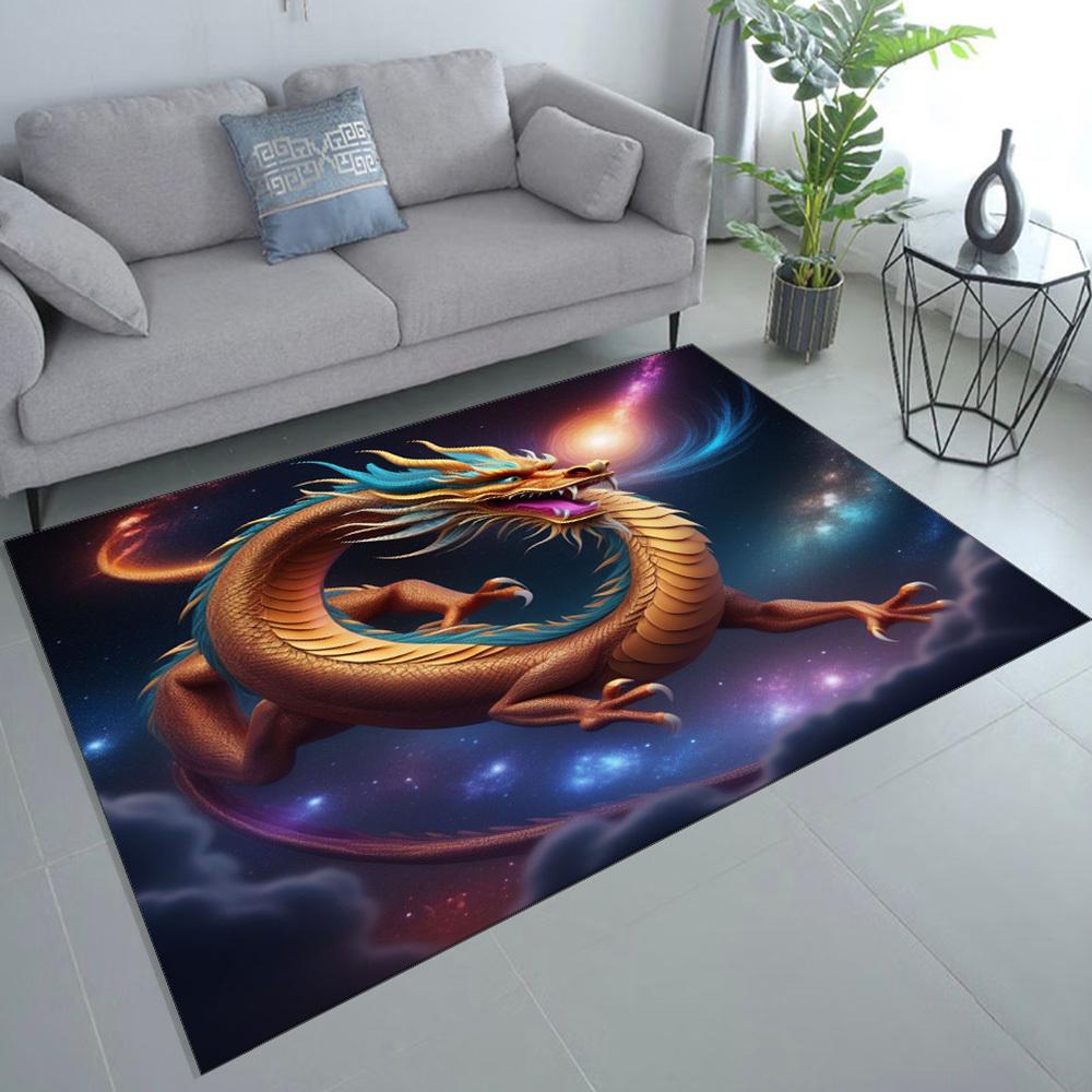 Chinese Dragon Carpet, and Soft Printed Area Rug, Appropriate for Home, Hotel, Office, Game Room, Coffee Shop, Anti-skid Doormat