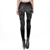 Halloween night green parade street cool color pumpkin head print leggings woman