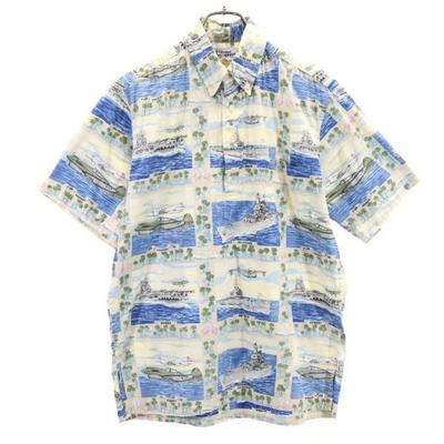 Reyn Spooner 90s Swimsuit Tag Reverse Print Short Sleeve Pullover Button Down Shirt Men's Used
