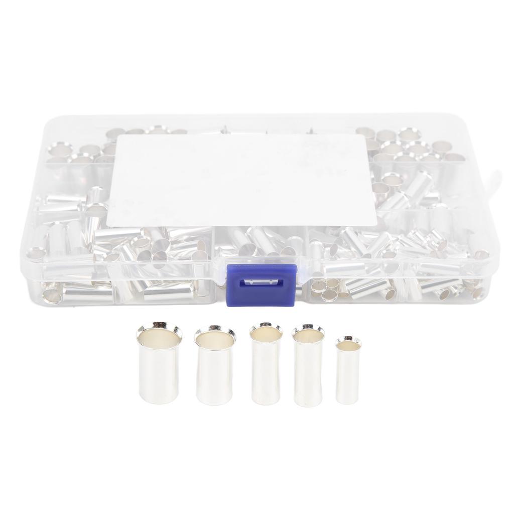 200 Pieces 2‑8 Gauge Wire Ferrules Electrical Cable Terminals Copper Crimp Connector for Car Amplifiers Appliances