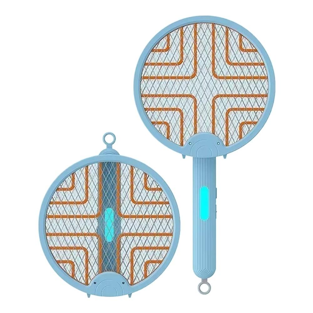 

USB Rechargeable Mosquito Racket Insect Killer Foldable Fly Swatter Trap Household синий