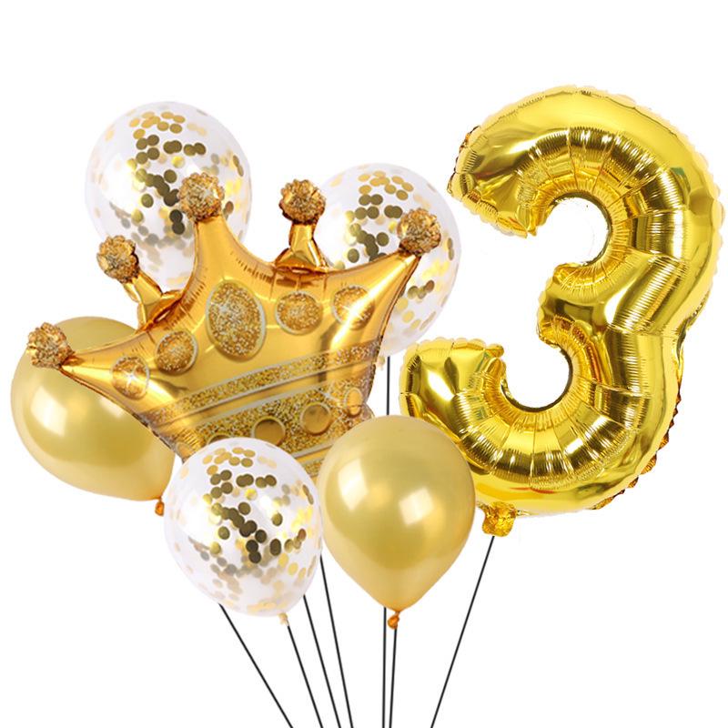 Gold Crown Balloon Set for First Birthday Party Decorations
