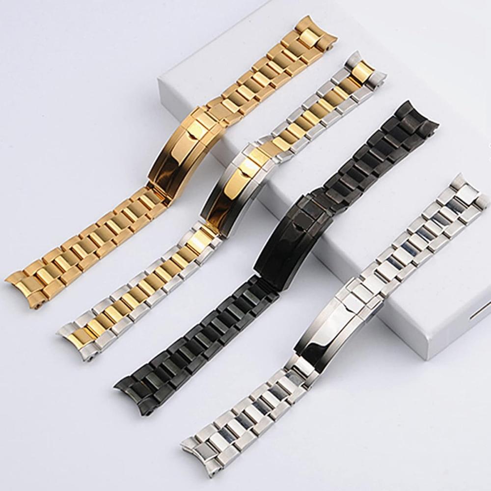 Wowta Submariner Daytona Solid Stainless Steel Arc Edge Band Fit