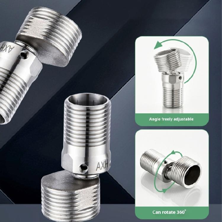 360 Grad verstellbare abgewinkelte gebogene Basis Edelstahl Duschhahn-Adapter Gebogene Füße für Küche und Bad