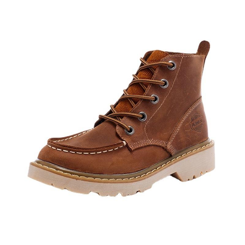 Leather Women'S Shoes British Martin New shoes Women'S New shoes Tooling New shoes Men'S Short New shoes High Top Retro Couple New shoes