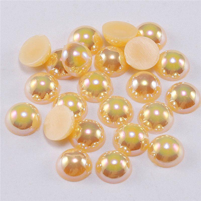 Beads Flat Scrapbook DIY Clothing Accessories Jewelry Imitation Pearl Back Cabo Nail Art Half Round