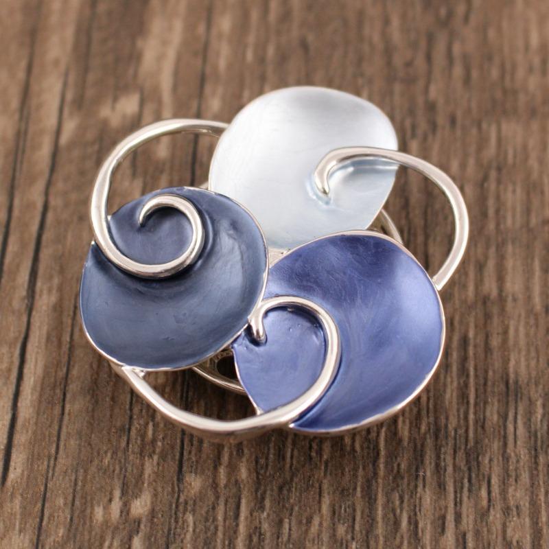 Heiß verkaufende emailierte geometrische Blume magnetische Brosche, modische kreative Blumenbrosche für Damen