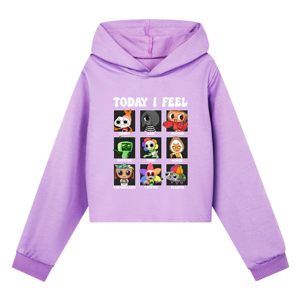 5405 Barn Flickor Dandy World Tryckta Ytterkläder Långa Ärmar Huvtröjor