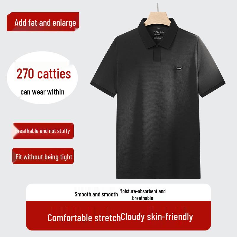 Men s Plus Size Ice Silk Short Sleeve Polo Shirt 7XL