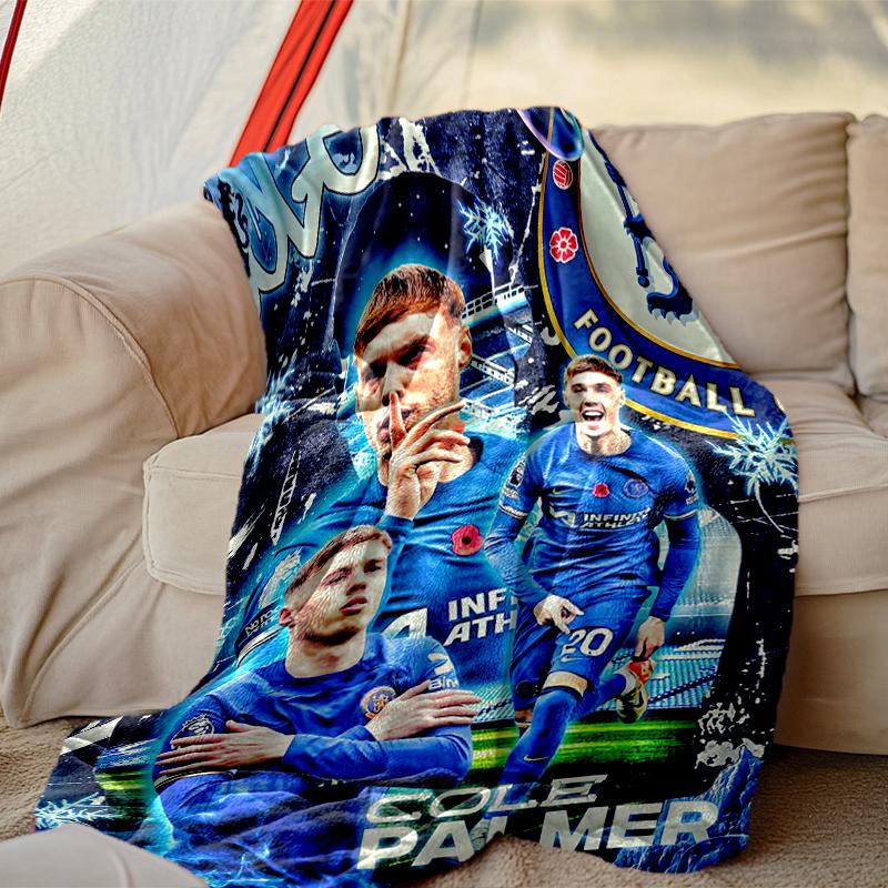 שמיכה קלה לטיפול של צ'לסי FC, מושלמת לספה, למיטה, לבית, לנסיעות ועוד, שמיכה מודפסת חמה ועמידה