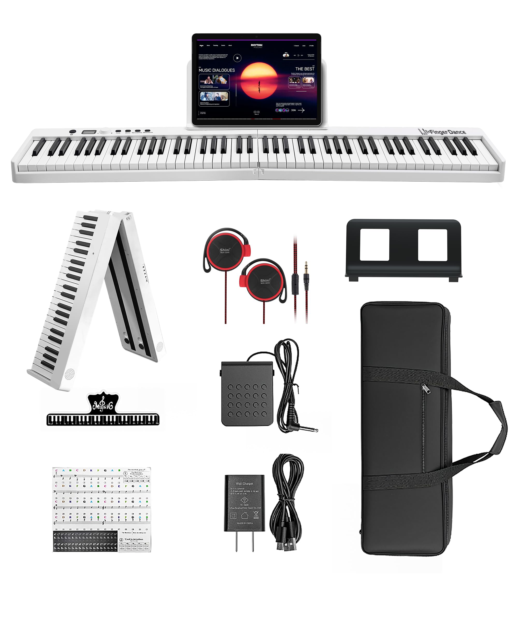 

Электронное пианино складное 88 клавиш для начинающих взрослых с педалью пылезащитное портативное полувзвешенное