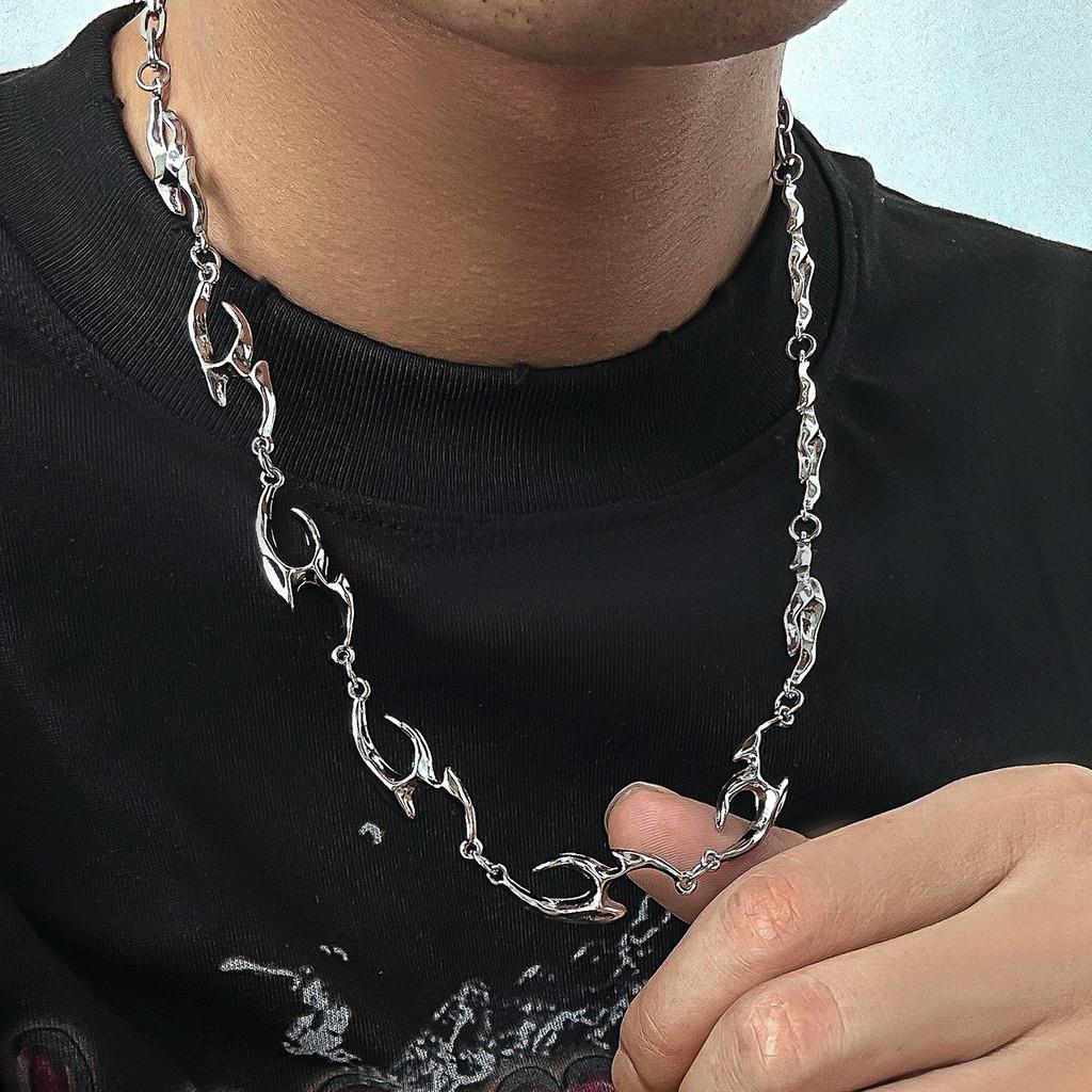 Hip Hop Unregelmäßige Titanstahl Halskette für Mann Luxus Halsband Kette Unisex Schmuck Street Punk Choker Zubehör Großhandel
