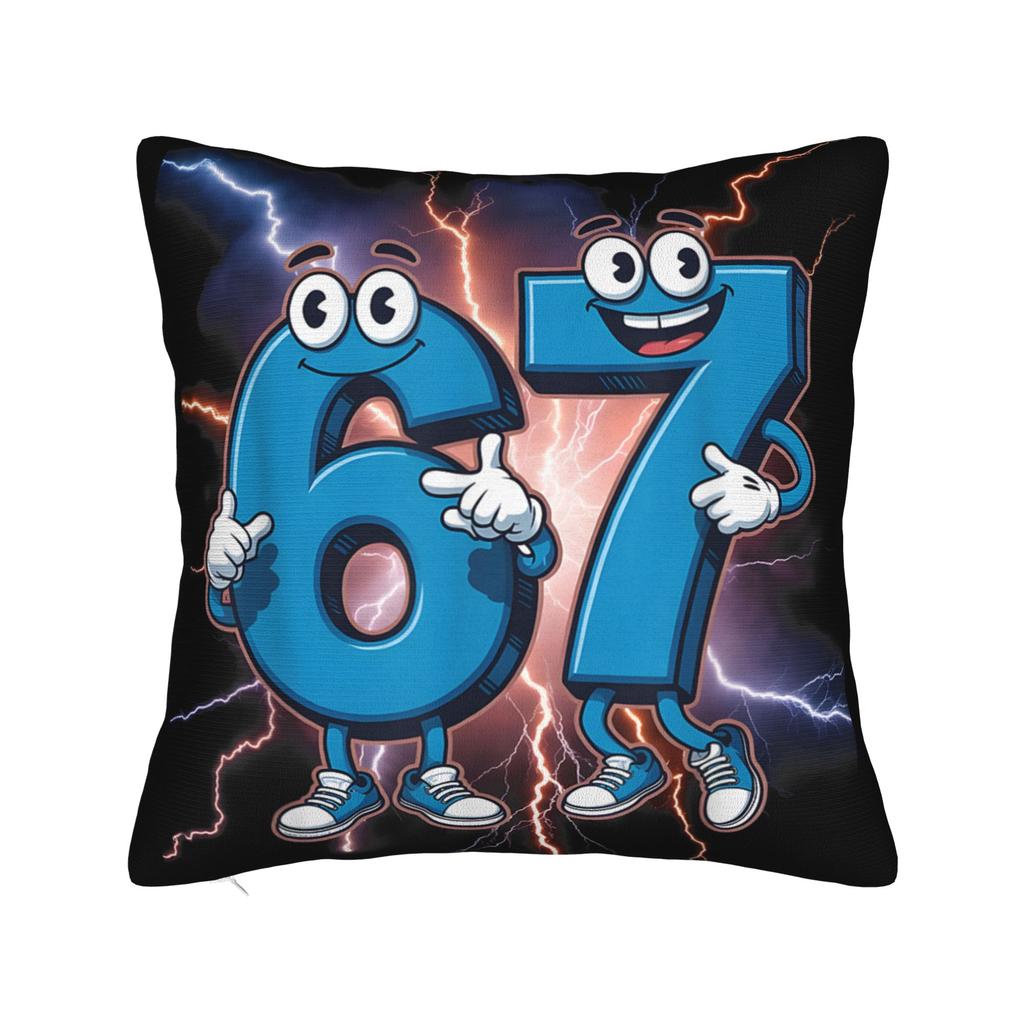67 Meme Tralalero Tralala Italian Brainrot Pillowcase Printed Fabric Cushion Cover Gift Pillow Case Cover Home