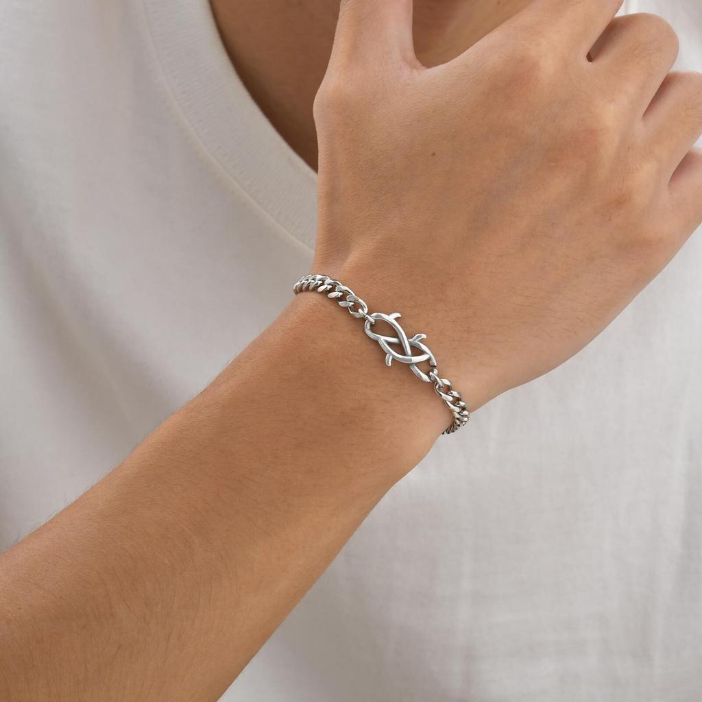 New Men's Chain Bracelet,Never Fade Cuban Chain Wristband,Casual Zircon Gift
