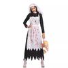 Halloween Costume Adult Horror Bloody Nun Zombie Suit Ladies Zombie Suit Irregular Long Dress