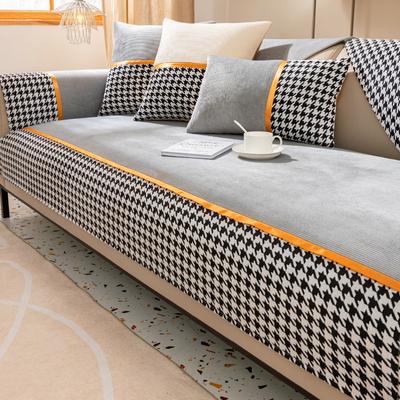 Tausend Vogel Gitter Spleiß Sofaüberwurf Chenille Winter Sofaüberwurf Ganzjahres Universal Sofakissen für Wohnzimmer Heimdeko