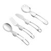 Stainless Steel Folding Spoon Folding Tableware Small Knife Salad Spoon with Fork Folding Spoon Outdoor Portable Set