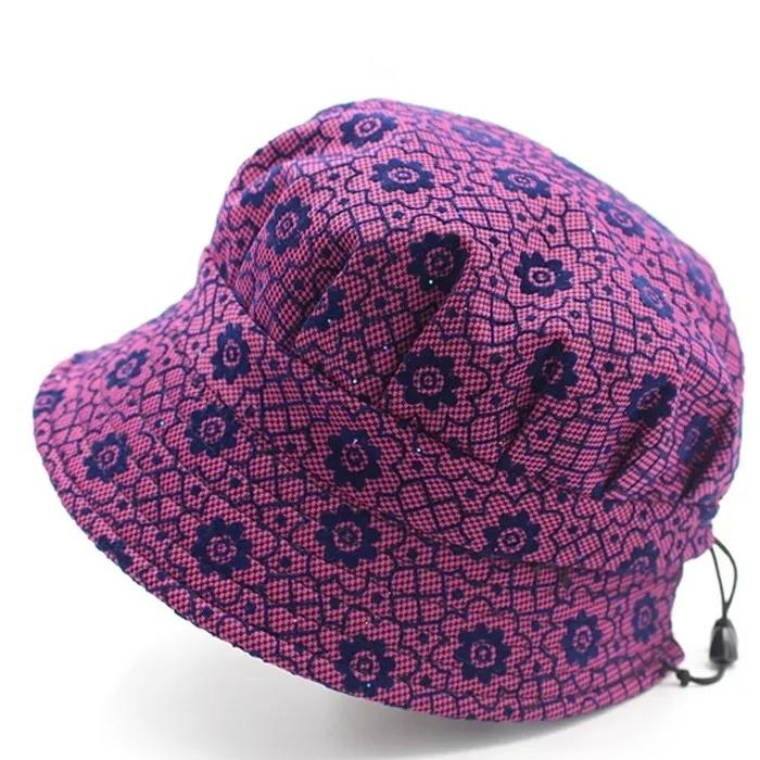 

WTEMPO весенне-осенние уличные складные шляпы для путешествий, женские повседневные дешевые моющиеся солнцезащитные шляпы с принтом 56-62cm фиолетовый