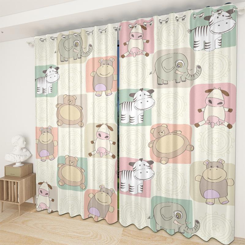 Cartoon Curtain Cloth Bedroom Living Room Balcony Blackout Curtain Office Hotel Insulation Curtain