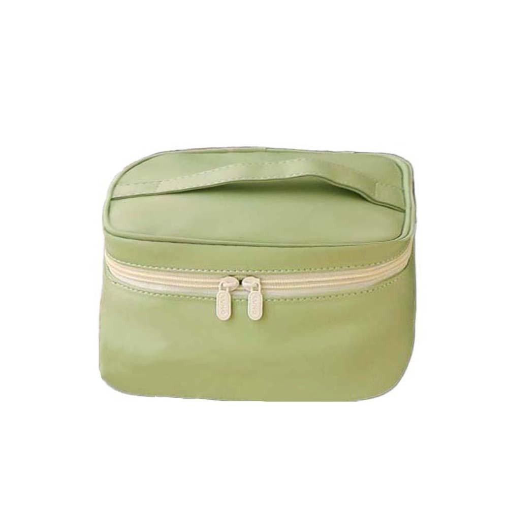 

Large Capacity Solid Color Storage Handbag Polyester Pouch for Make Up Kit Daily Green S