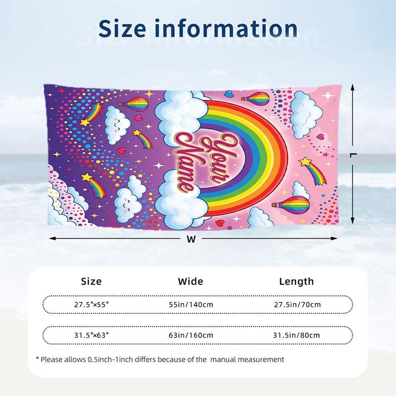Fantasy Magic Theme Beach Towel Personalized Custom Name & Text Soft Quick Dry Beach Towel for Swimming Travel