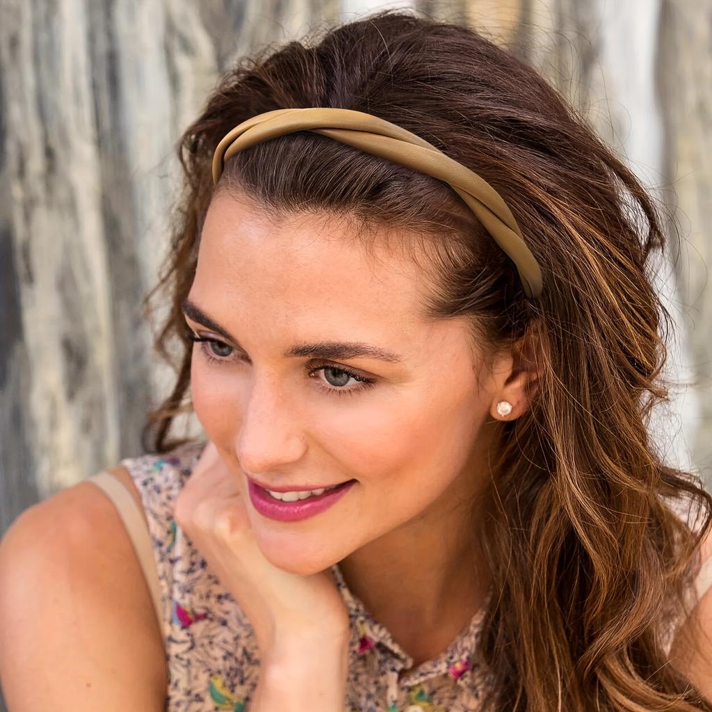 Twist Faux Leather Headband, Versatile And Stylish Headdress, Minimalist Hair Hoop, Hair Accessory.
