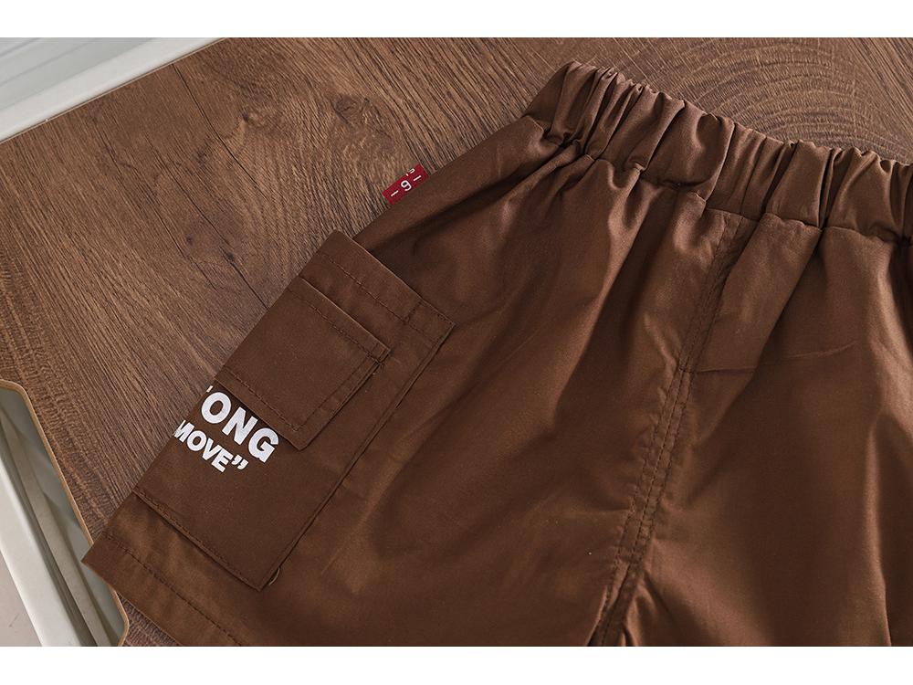 2026 Summer Boys' Cotton T-Shirt & Workwear Shorts Two-Piece Set