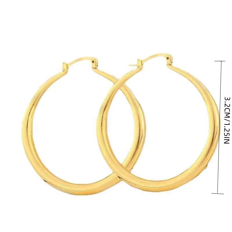 Minimalist Large Circle Earrings: Cross-Border European and American Fashion for Women