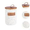 Airtight Ceramic Canister with Wooden Lid for Kitchen And Pantry