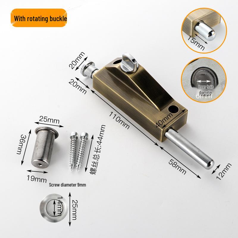 Zăvor cu cârlig din aliaj de aluminiu pentru podea și ușă rotativă din lemn