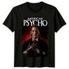 American Psycho (2000) T-shirt ispirata ai poster cinematografici, stile retrò anni '80.