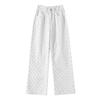 2024 Autumn Women's High Waist Polka Dot Wide Leg Jeans - Petite, Floor Length