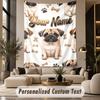 Mops (68) Temă Tapiserie Personalizată Nume Personalizat Text Tapiserie de Agățat pe Perete Decorațiune Fundal Casă
