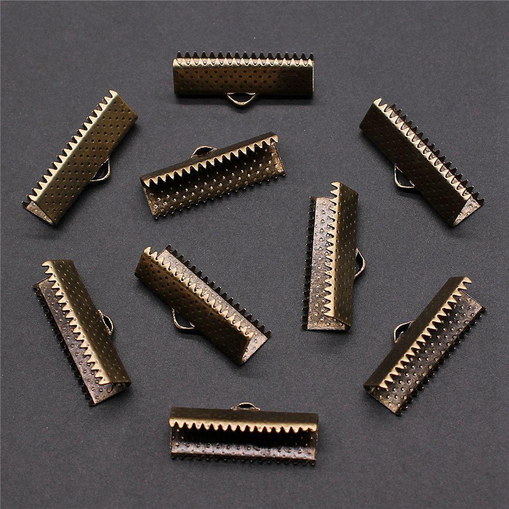 Bandenden Crimp-Clips Antikstil Zubehör für die Schmuckherstellung 8 Größen 4 Farben