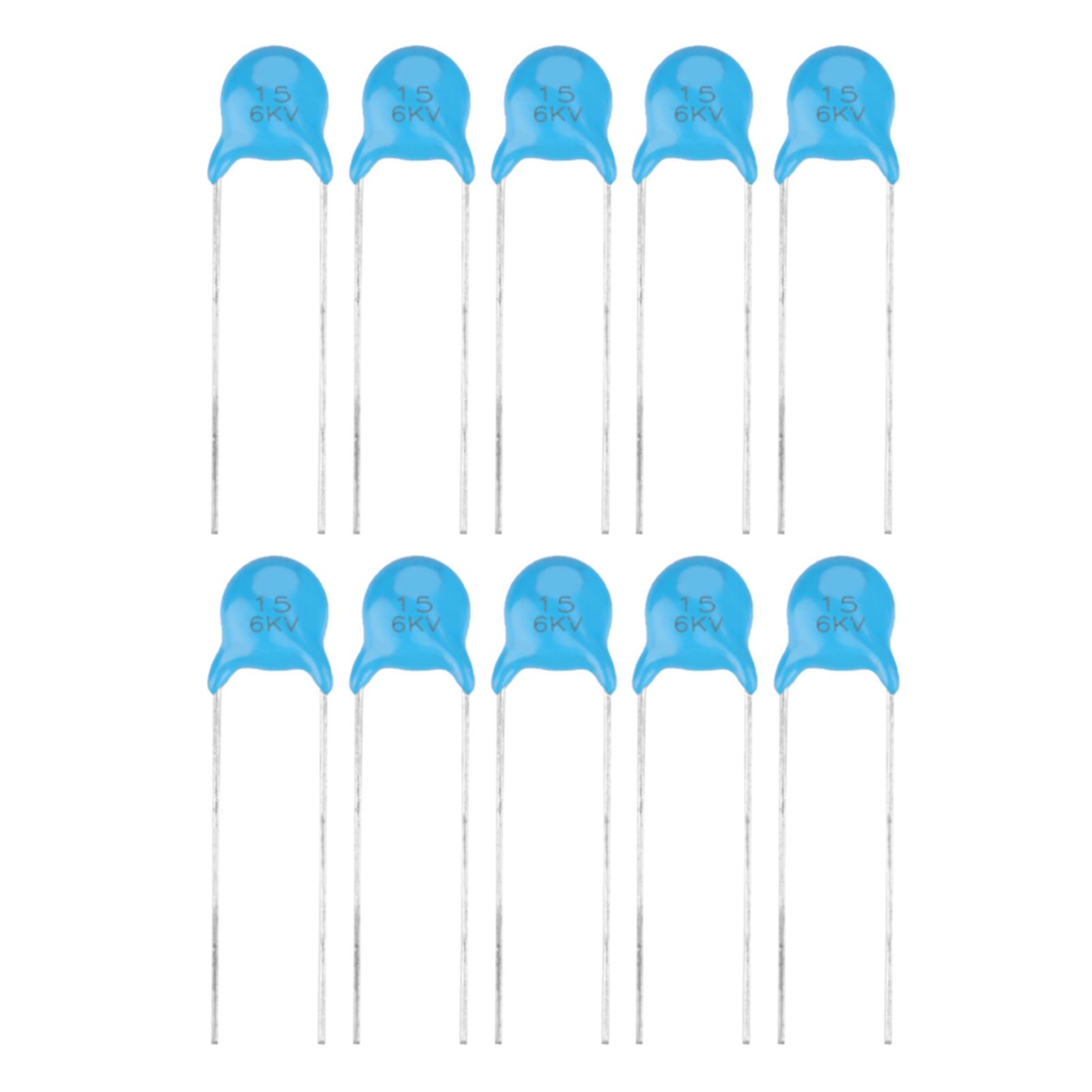 

10pcs 6KV 15PF 15 High Voltage Ceramic Capacitor Set Electronic Parts