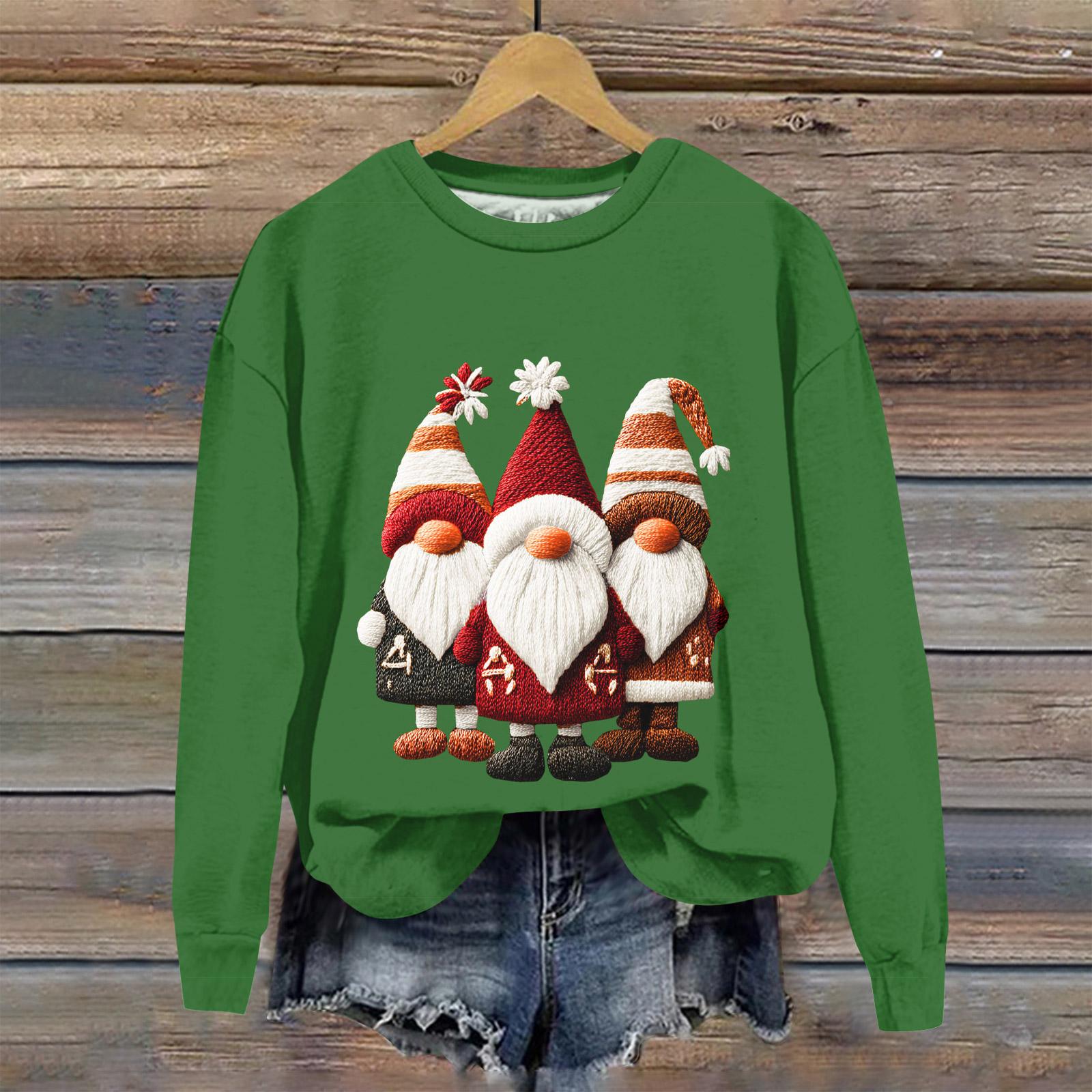 

Women s Fashion Printed Long Sleeve Loose Round Neck Sweatshirt Top Fall L