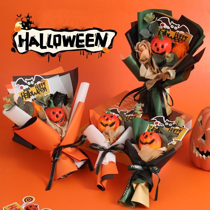 Halloween Artificial Flowers Bouquet Home Decoration Day of The Dead Decor Artificial Pumpkins Flowers Partry Gifts Wholesale
