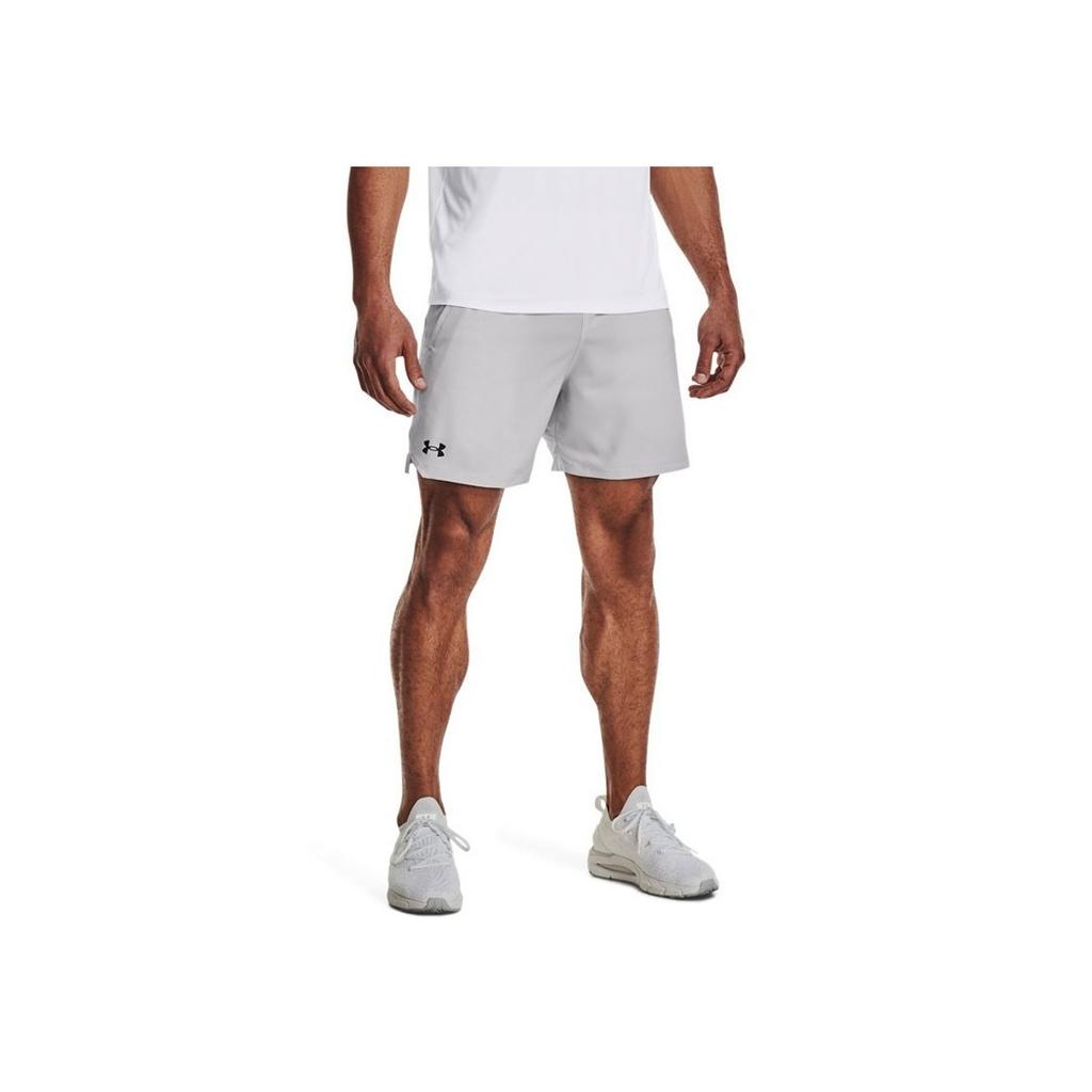 Under Armour Embroidered Logo Print Straight Leg Shorts With Elastic Waist Men Shorts Light-Grey 1373718-014
