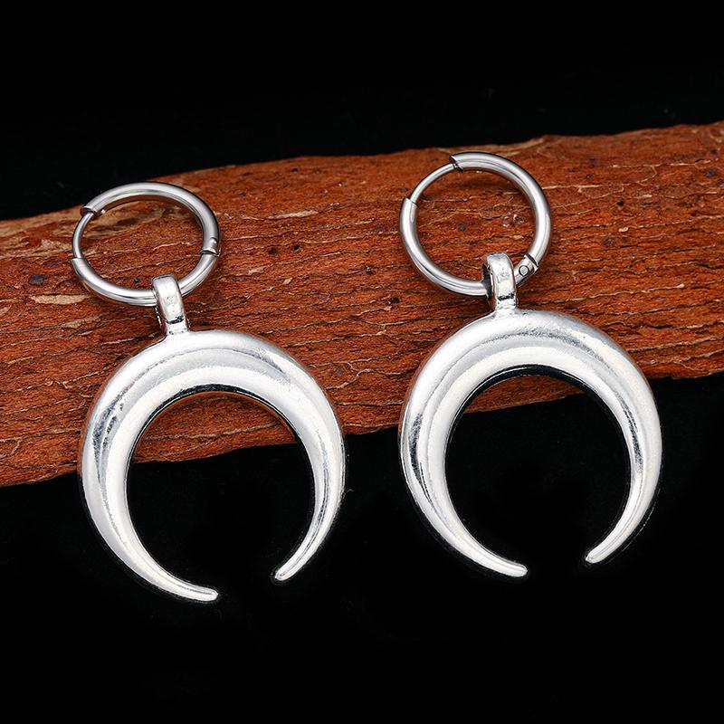 New Gothic Trendy Round Bead Earrings Punk Style Earrings Hip Hop Sharp Cone Men's and Women Earrings Festival Party Accessories