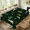 Christmas Tree Golden Star Rectangle Table Cloth Holiday Party Decor Reusable Tablecloth for Kitchen Dining Christmas Decoration