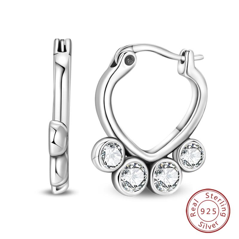 Inlaid Zircon Earrings 925 Silver Minimalist Butterfly Dragonfly Cute Claw Hoop Earrings Women Exquisite Party Jewelry