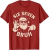 Hermano 67 Navidad Papá Noel Seis Siete 6 7 Niños Pijama de Navidad Camiseta