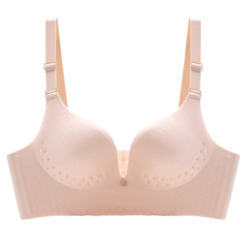 

Латексное нижнее белье для женщин без косточек, удобное, собирающее, против провисания, бесшовный бюстгальтер, тонкий бюстгальтер 40/90C бежевый