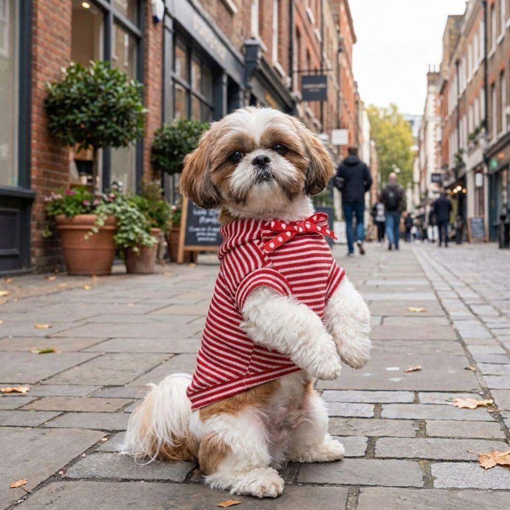 Breathable Dog Striped Hooded Hoodie Warm Cat Sweater Cute Puppy Sweatshirt Spring Autumn