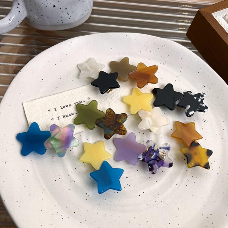 UXSL Simple Acetic Colorful Stars Hairpins for Woman Girls Sweet Cute Star Hairclips Decorate Barrettes Fashion Hair Accessories